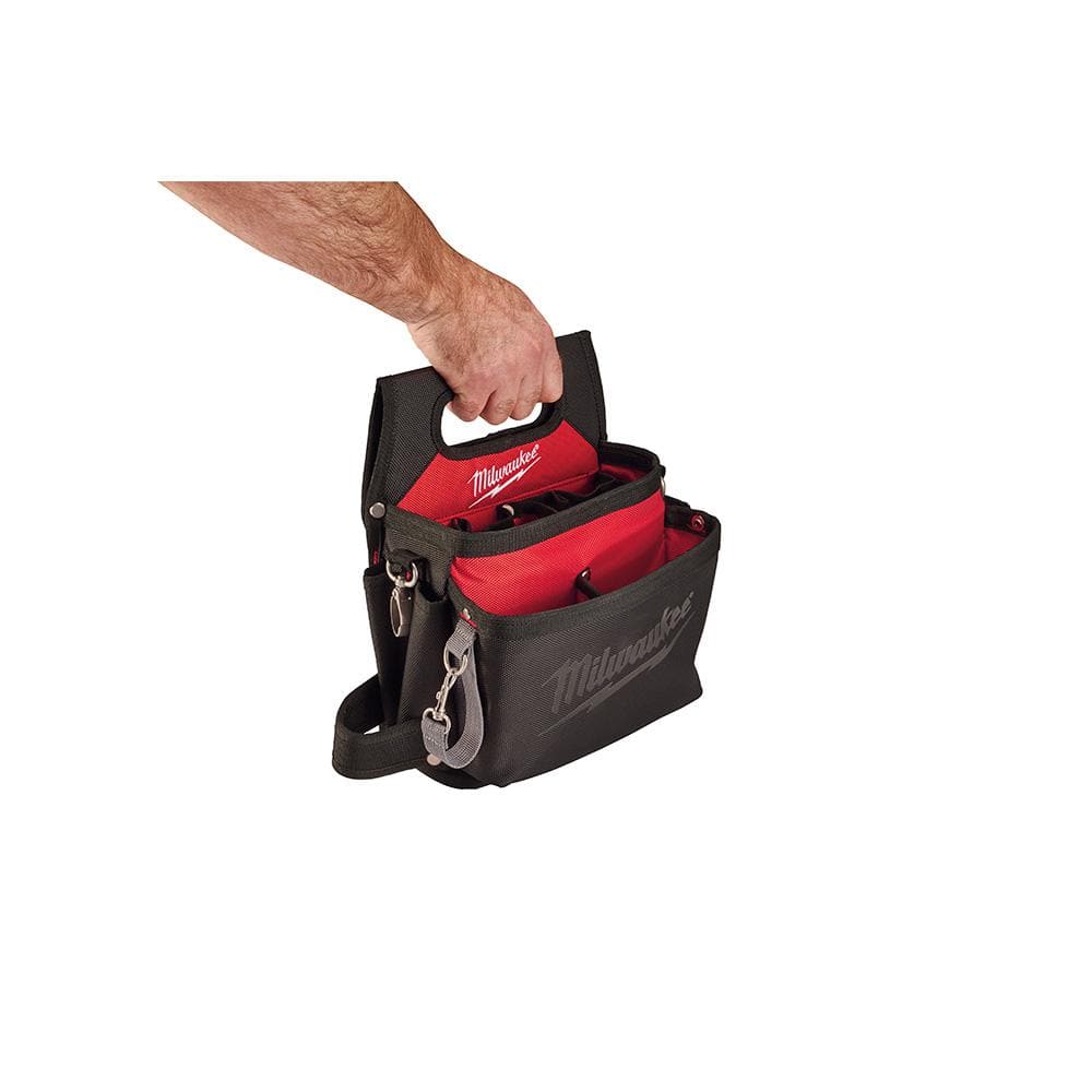 15-Pocket Electricians Tool Holder with Quick Adjust Belt and FASTBACK Compact Utility Knife - Hercitys