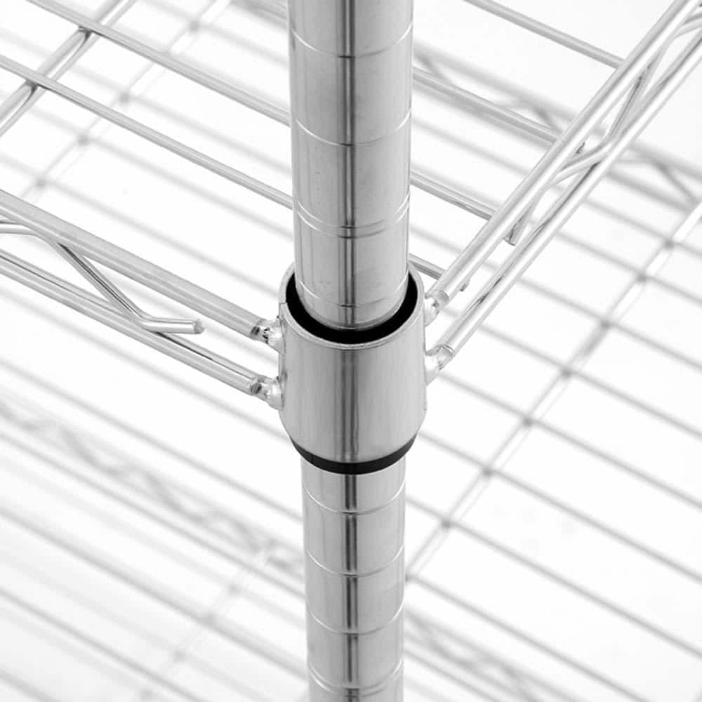 5 Tier Chrome Utility Wire Shelving Unit 14 in. x 36 in. x 72 in. - Hercitys