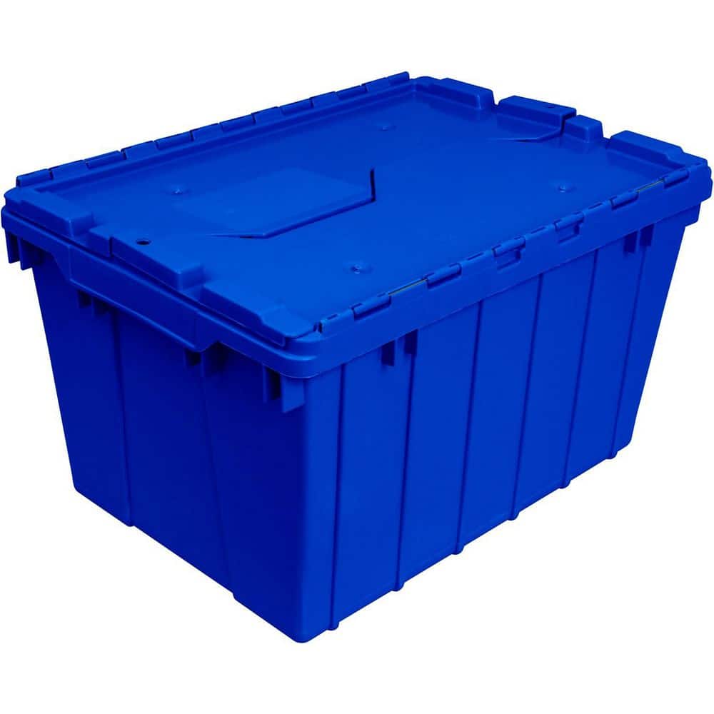 12 Gal. Attached Lid Container in Blue (6-Pack) - Hercitys