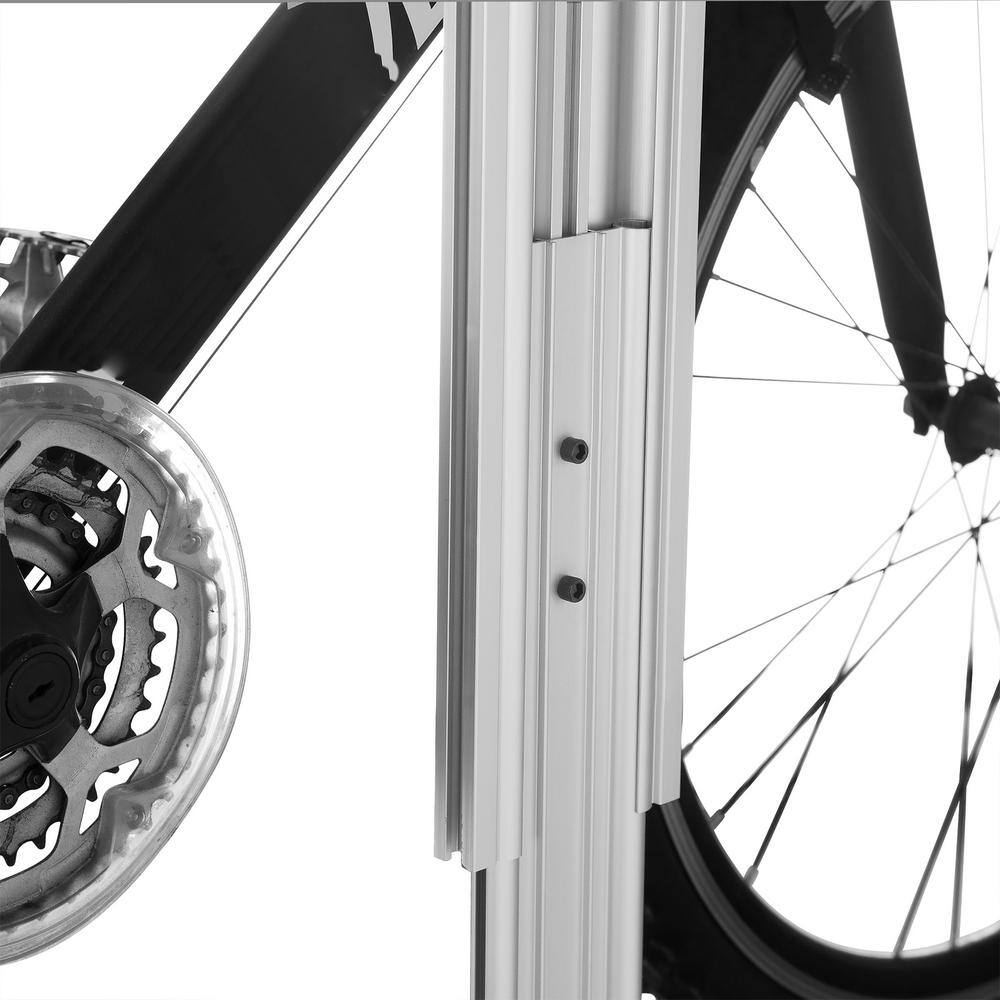 2-Bike Silver Upright Tension Mount Garage Bike Rack - Hercitys