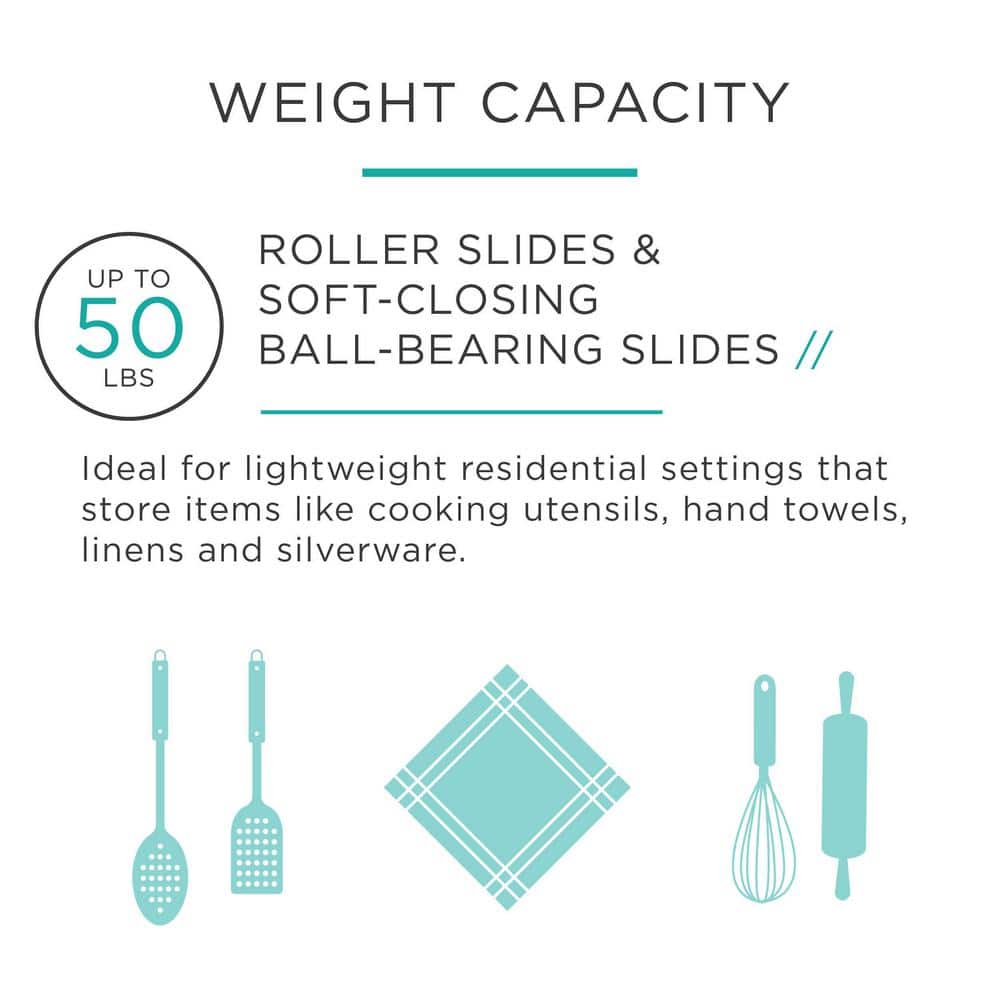 1 Pair 24 in. Soft-Close Full Extension Side Mount Ball Bearing Drawer Slide Set 1-Pair (2 Pieces) - Hercitys