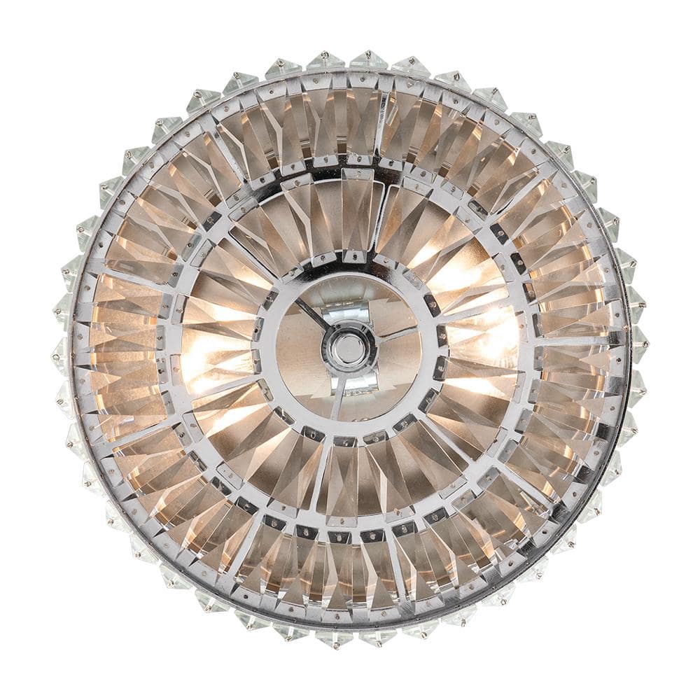 13 in. 2-Light Chrome and Crystal Flush Mount Ceiling Light - Hercitys