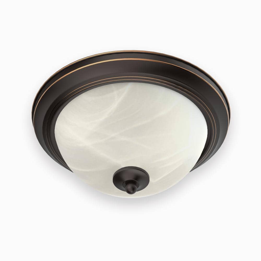 11 in. LED Ceiling Light Flush Mount Pavilion Light Fixture Bronze For Kitchen Bedroom Laundry 3000K - Hercitys