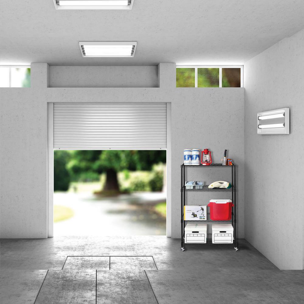 4-Tier Steel Wire Shelving System in Black (36 in. W x 14 in. D x 56.5 in. H) - Hercitys