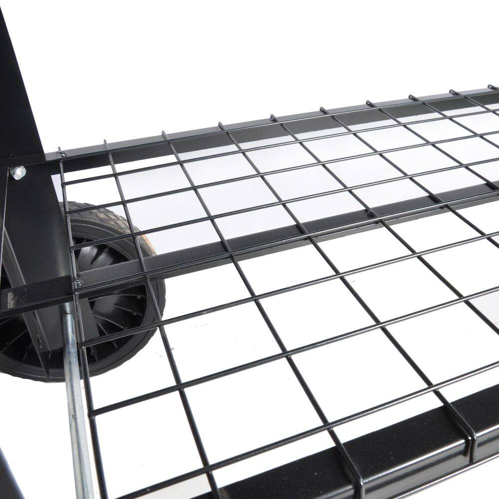 36.2 in.W x 16.7 in.D x 31.9 in.H Black Metal Raised Garden Bed with Legs and Wheels - Hercitys