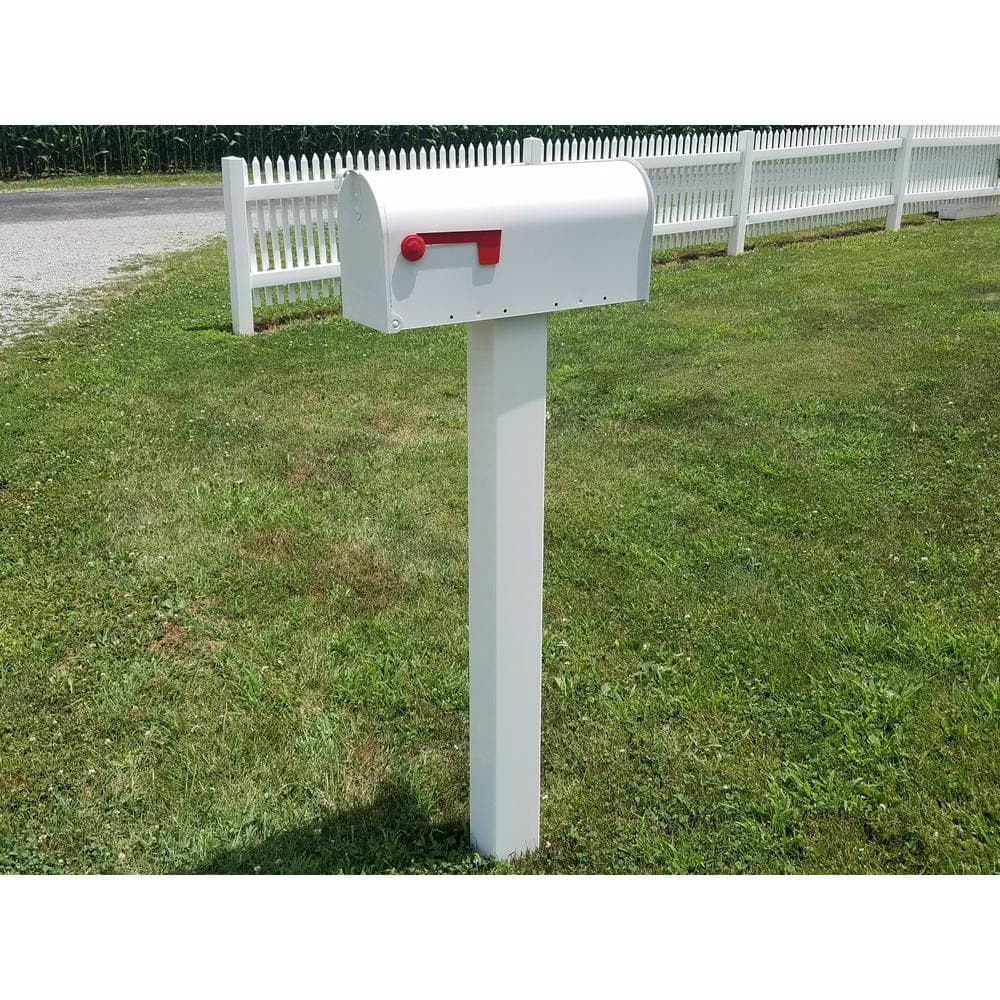 42 in. x 4 in. Vinyl Mailbox Post Sleeve, White - Hercitys