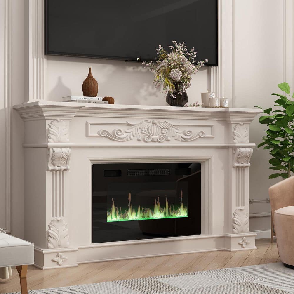 30 in. Wall-Mount, Recessed Electric Fireplace in Black With Adjustable Flame Colors & Speed,Touch Screen Remote Control - Hercitys