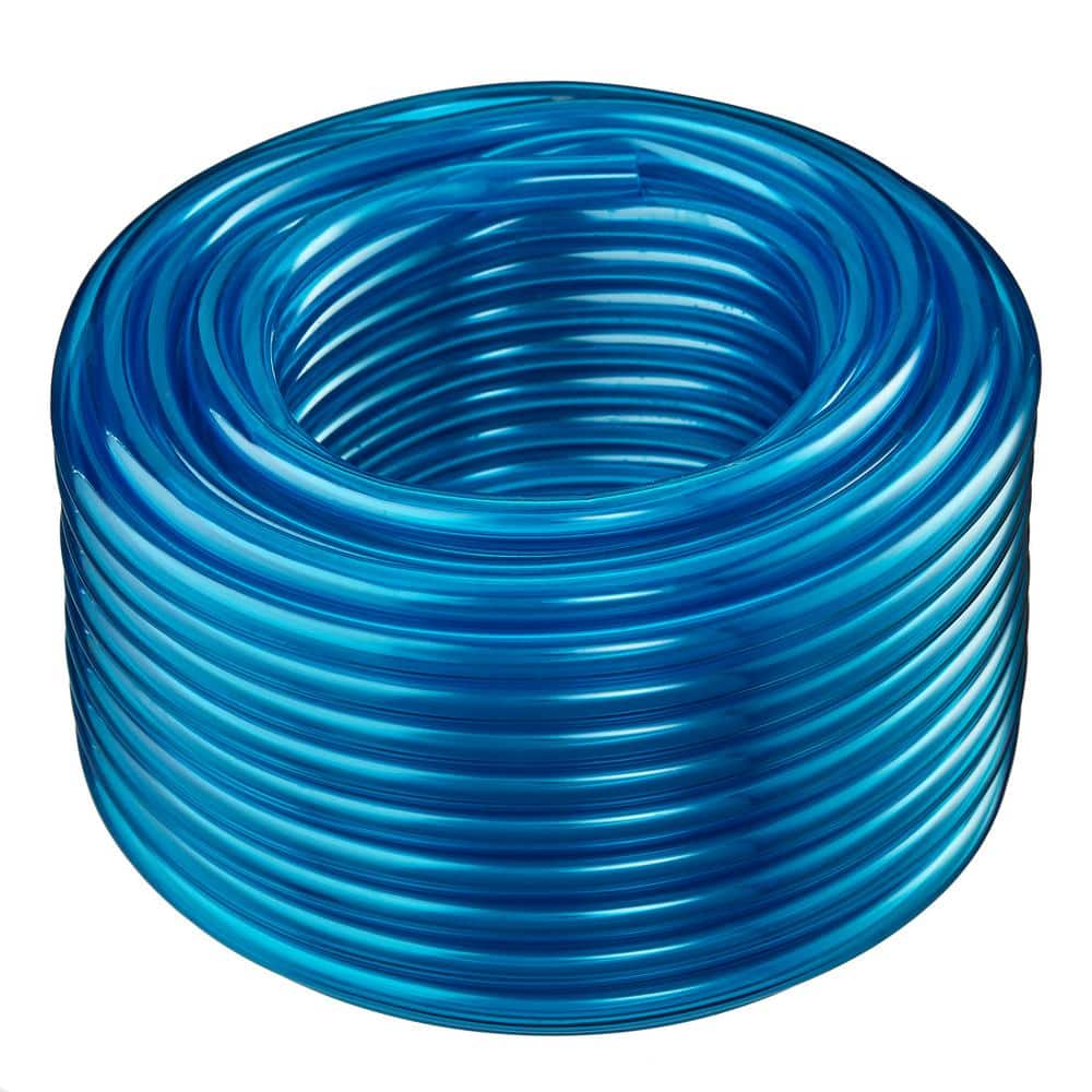 1/2 in. I.D. x 5/8 in. O.D. x 100 ft. Blue Translucent Flexible Non-Toxic BPA Free Vinyl Tubing - Hercitys