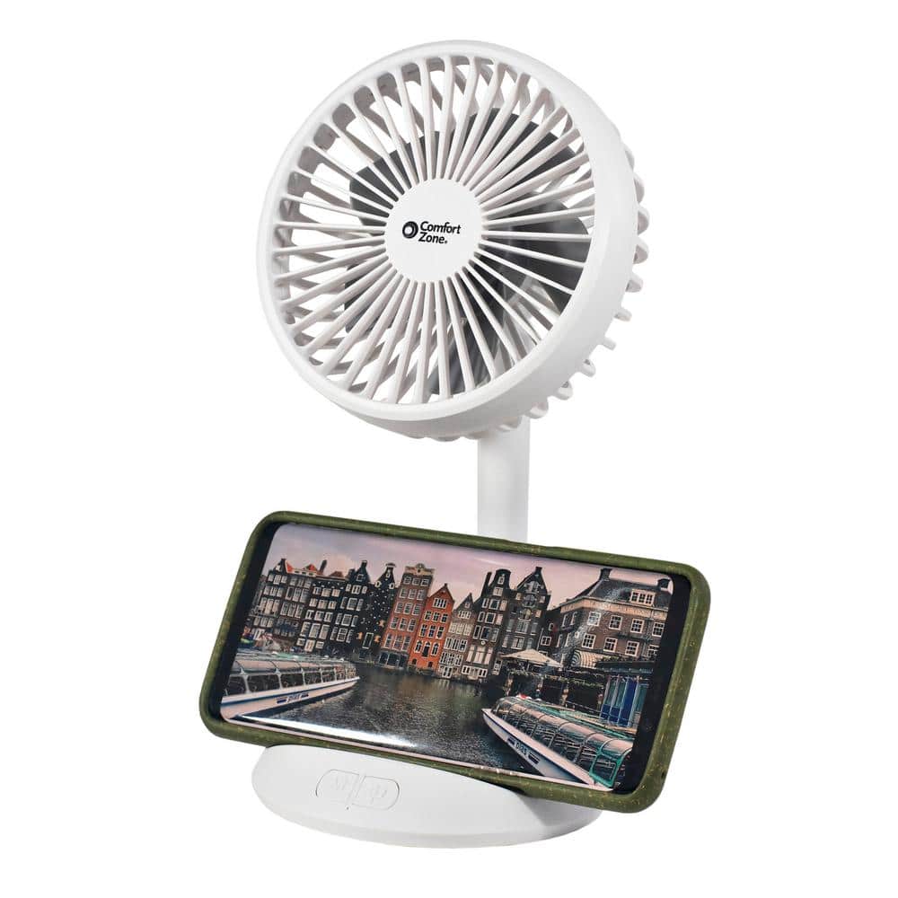 4 in. 3-Speed Personal Fan with Phone Charger - Hercitys