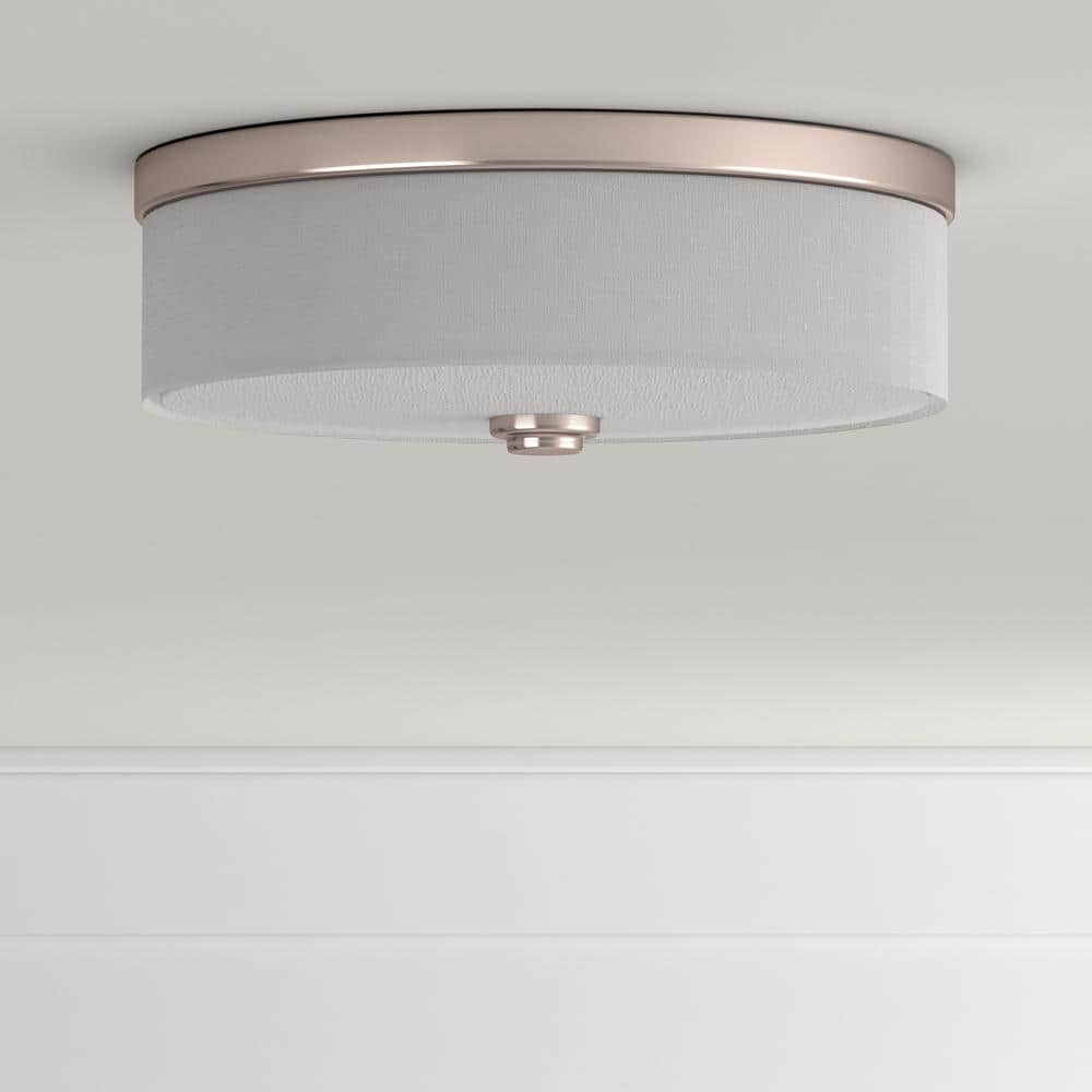 10 in. Weaver Collection 1-Light Brushed Nickel Integrated LED Flush Mount - Hercitys