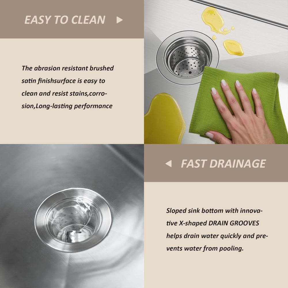 17 in. x 10 in. Undermount Stainless Steel Kitchen Bar Sink with 16 Gauge Single Bowl in Silver - Hercitys