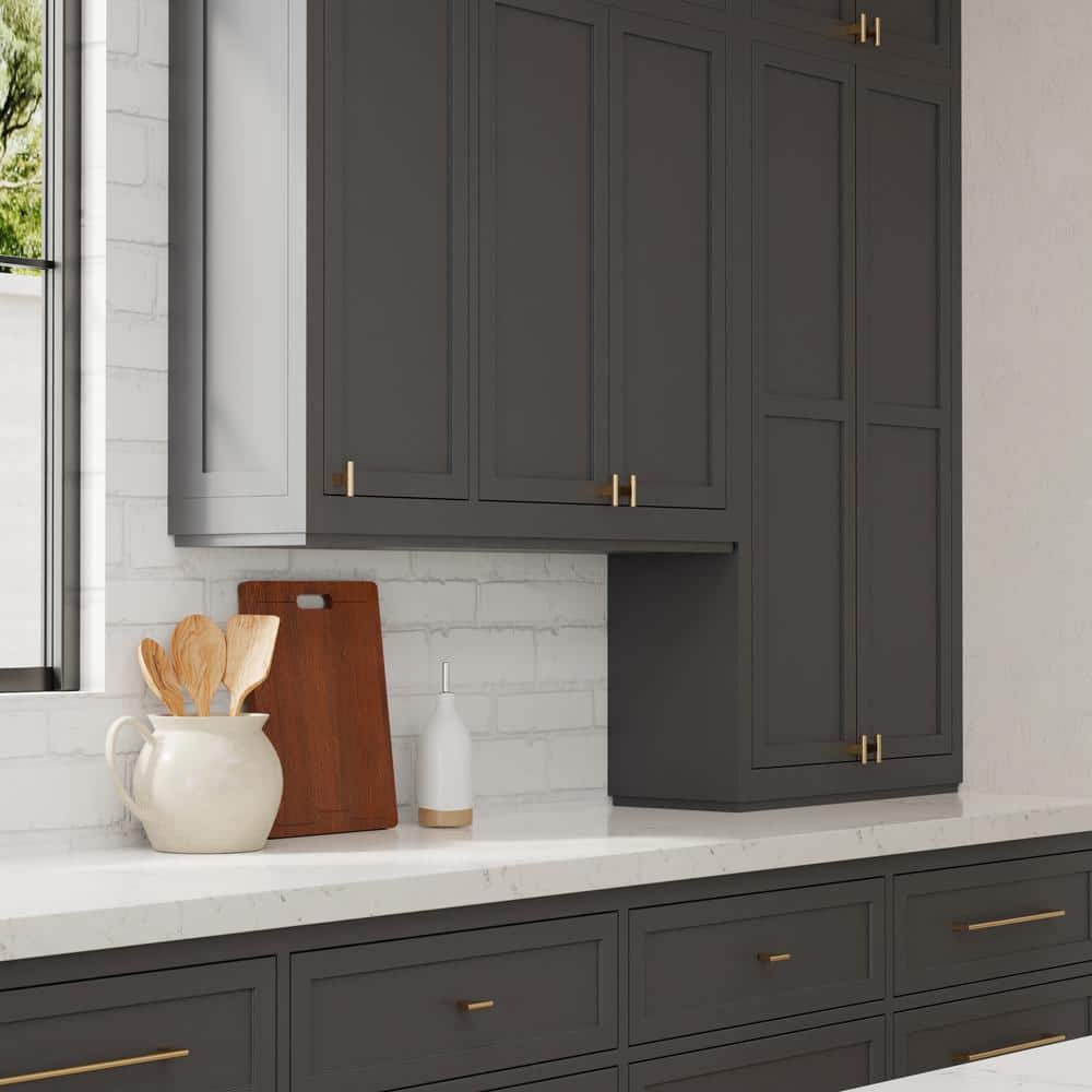 5-Pack Vail 8 in. (203 mm) Center-to-Center Modern Satin Brass Bar Drawer Pull - Hercitys