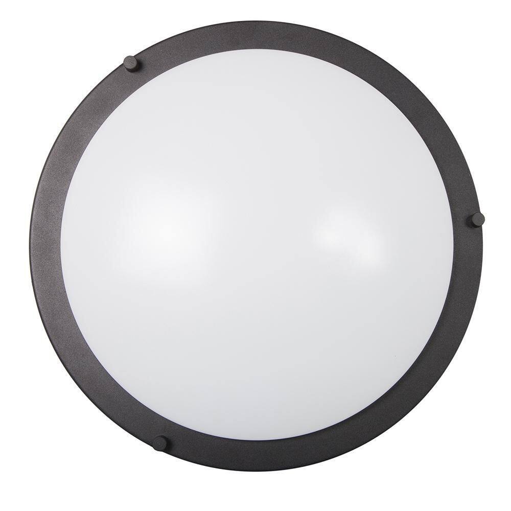 14 in. Round 1-Light Black Integrated LED Flush Mount - Hercitys