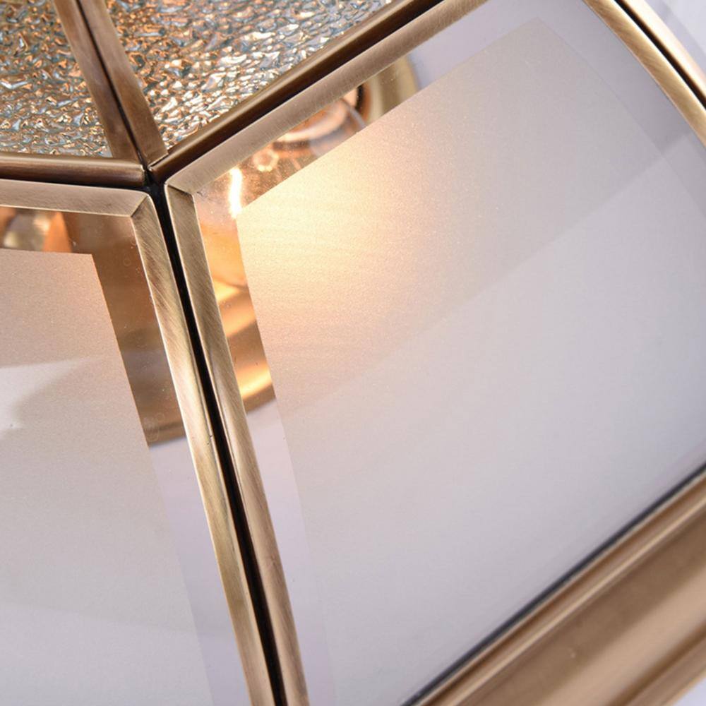 20 in. 4-Light Gold Tiffany Style Flush Mount Ceiling Light with Clear Glass Shade and No Bulbs Included - Hercitys