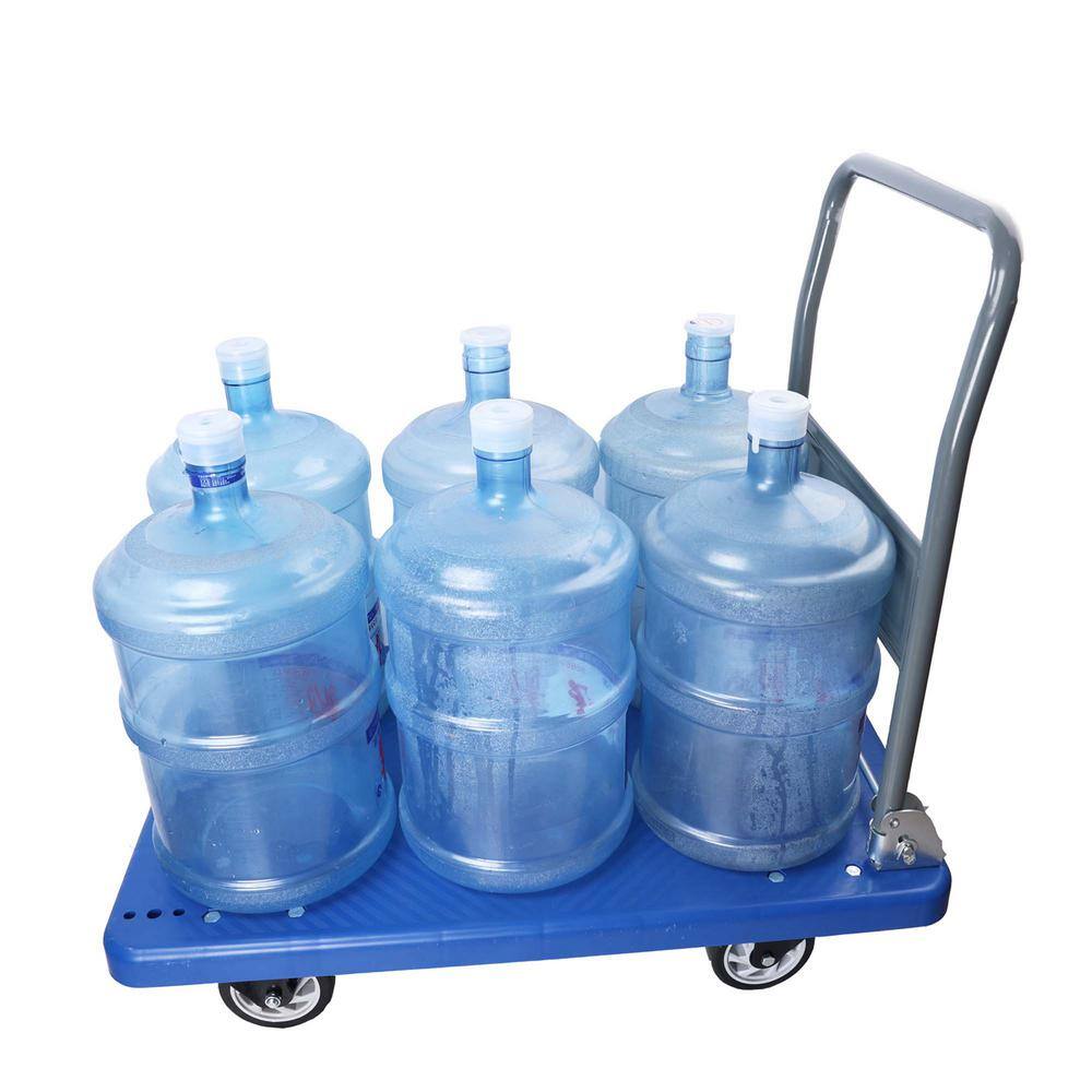 4.8 cu. ft. Upgraded Plastic Garden Cart, 660 lb. Load Capacity Mobile Platform Cart, Store, Warehouse Cargo Handling - Hercitys