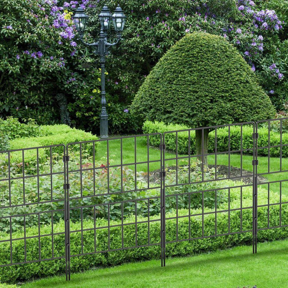 31.5 Inch H Metal Wire Decorative Garden Fence Panels No Dig Animal Barrier 10 ft. L 7 Pack - Hercitys