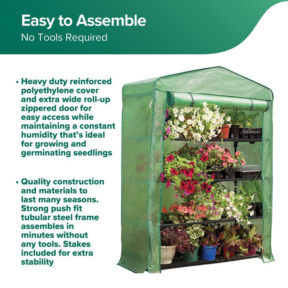 5 ft. 3 in. H x 3 ft. 11 in. W x 19 in. D 4-Tier Extra-Wide Mini Greenhouse - Hercitys
