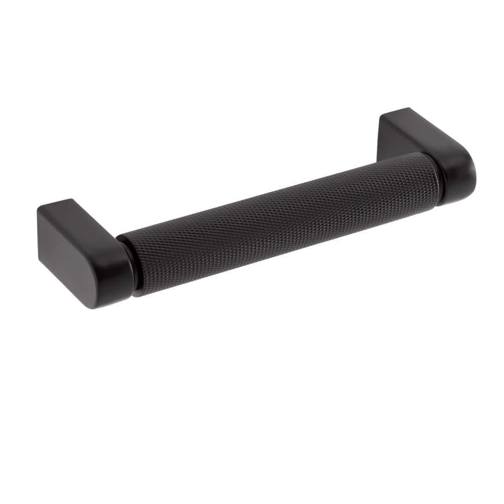 5-Pack Kent Knurled 4 in. (102 mm) Center-to-Center Industrial Matte Black Bar Drawer Pull - Hercitys