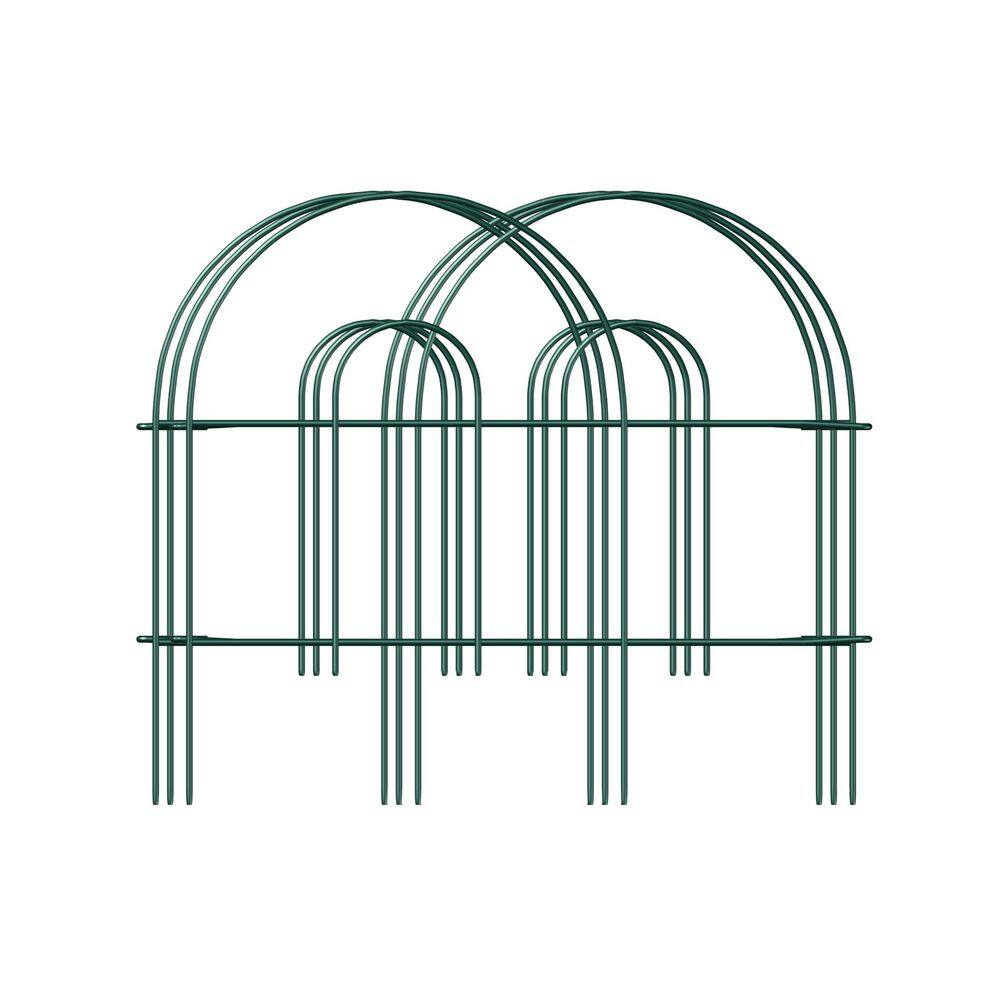 18 in. Decorative Garden Folding Border Fence Metal Wire Edging Flower Fence Panel (31-Pack) - Hercitys