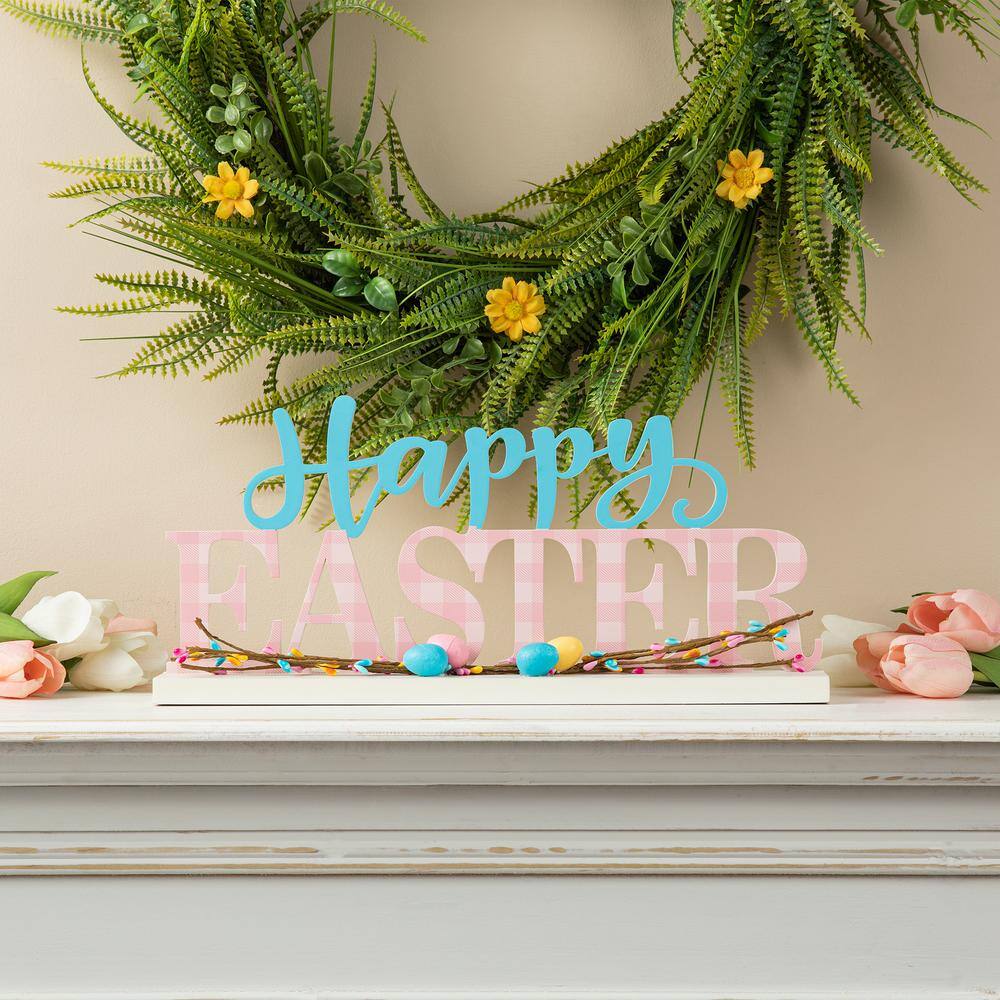 15.75 in. H Easter Wooden  in. Happy Easter in Table Decor - Hercitys