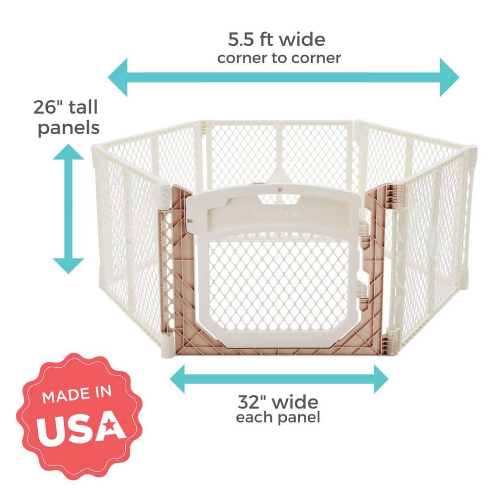 26 in. Superyard Ultimate 6-Panel Baby Play Yard - Hercitys