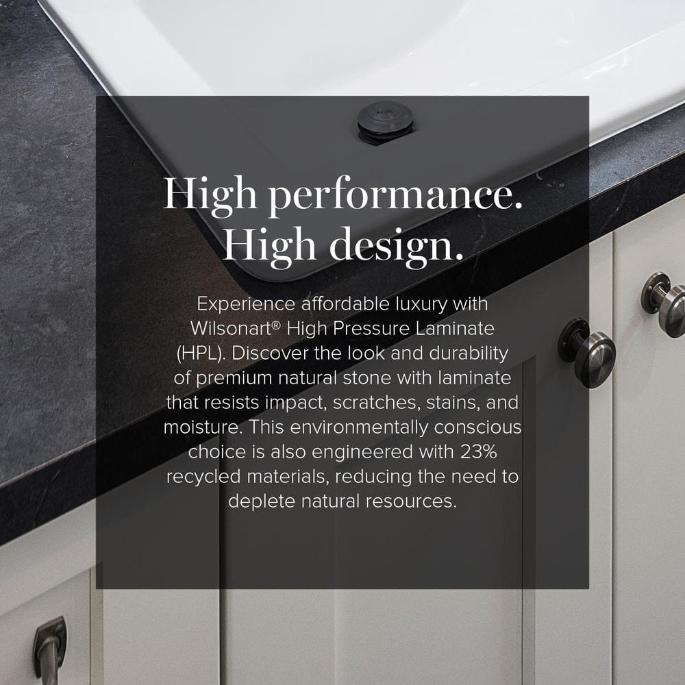 4 ft. x 8 ft. Laminate Sheet in Black Alicante with Premium Textured Gloss Finish - Hercitys