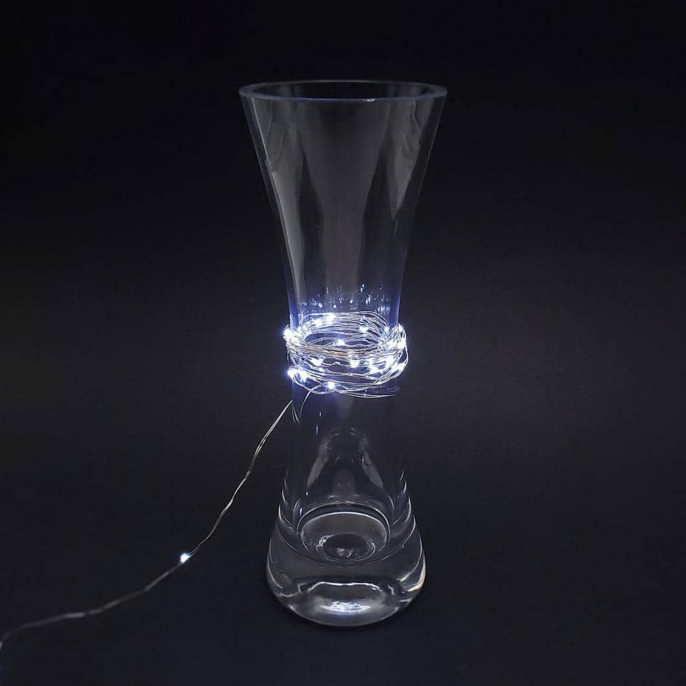 20-Light Bulb LED Cool White Battery Operated Fairy String Lights (Set of 6) - Hercitys