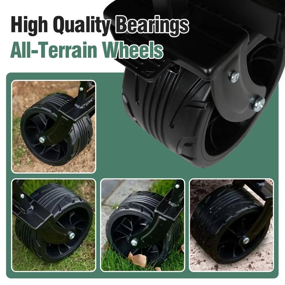 4 cu. ft. Metal Utility Collapsible Folding camping Wagon Cart Heavy Duty Foldable Beach Wagon Garden Cart - Hercitys