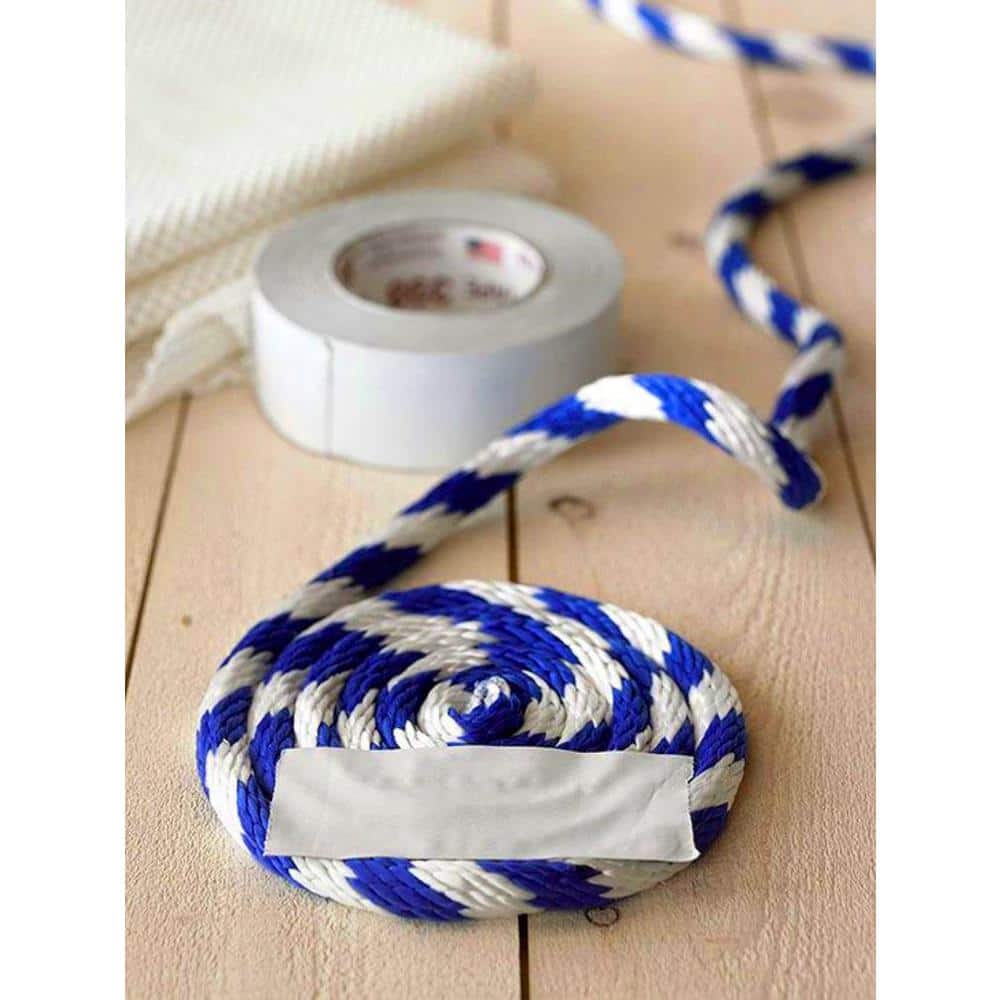 3/8 in. x 600 ft. Polypropylene Multi-Filament Solid Braid Derby Rope, Blue/White - Hercitys
