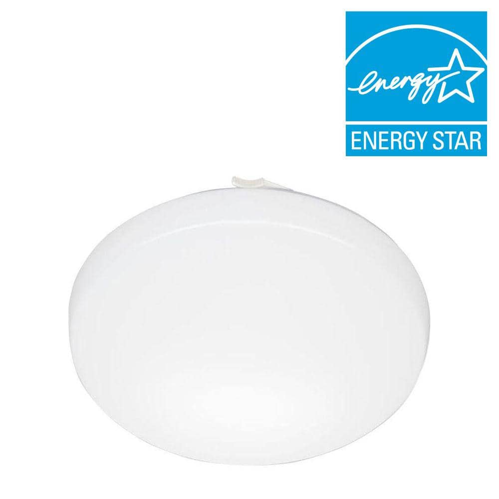 11 in. White LED Low-Profile Residential Round Flush Mount - Hercitys