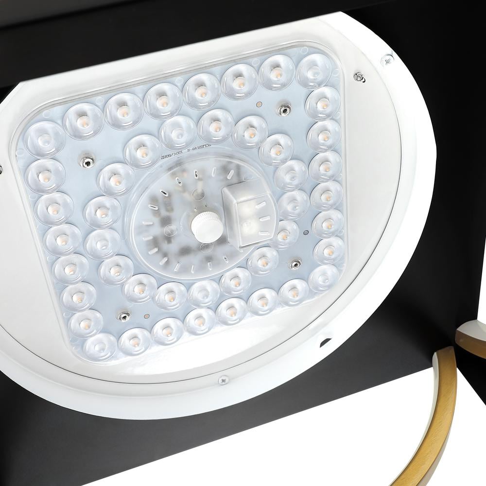 11.8 in. Matte Black and Brass Integrated LED Fixtures Ceiling Flush Mount Light Fixture - Hercitys
