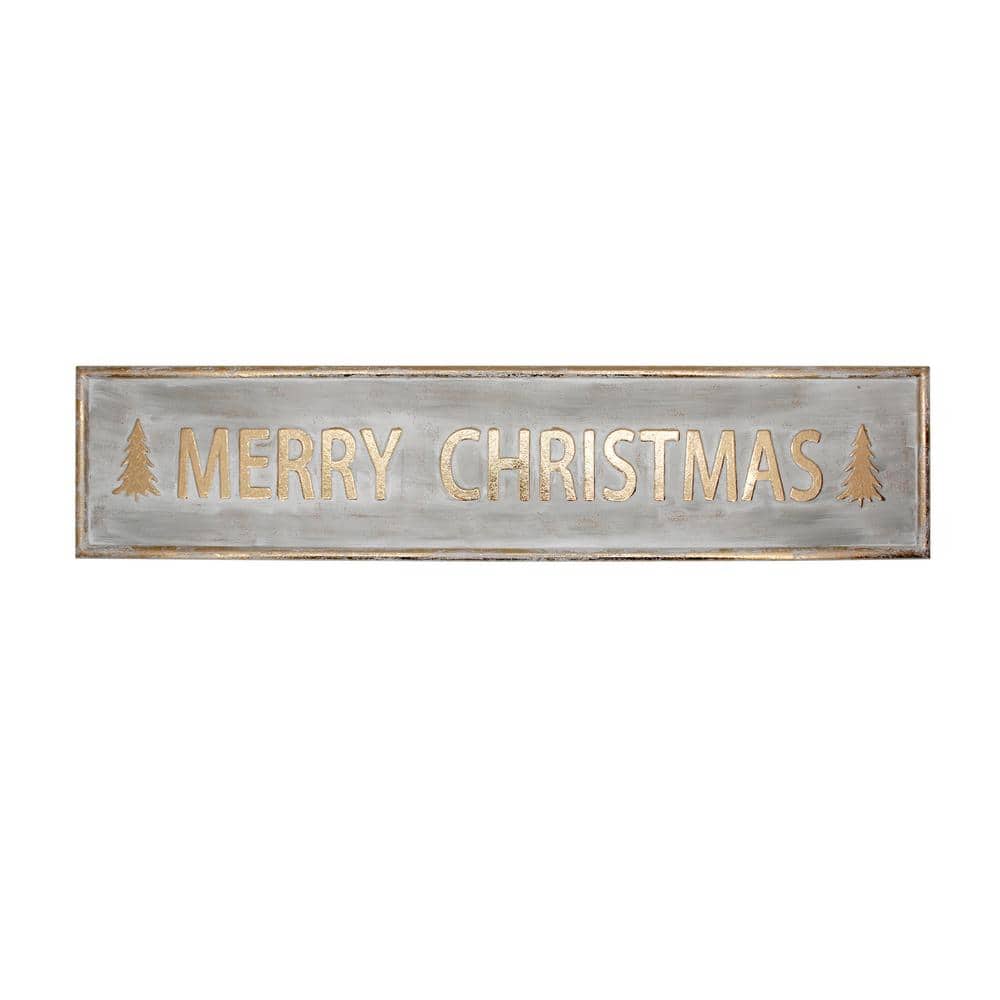 10.75 in. H Gold Merry Christmas Wall Sign - Hercitys