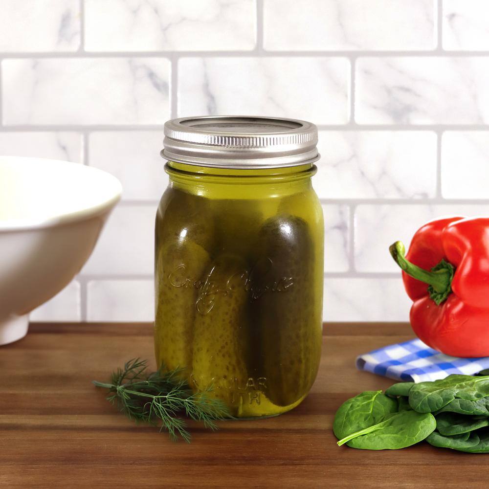 16 oz. Regular Mouth Glass Canning Jar (2 packs of 12) - Hercitys