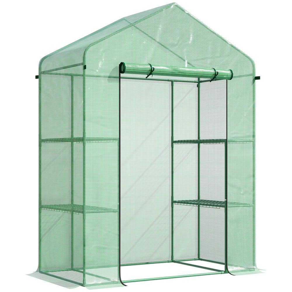 5 x 2.5 x 6.5 ft. Steel Planter Walk-in Greenhouse Kit-Portable Greenhouse w/ Weatherized PE Cover for Backyard Gardens - Hercitys