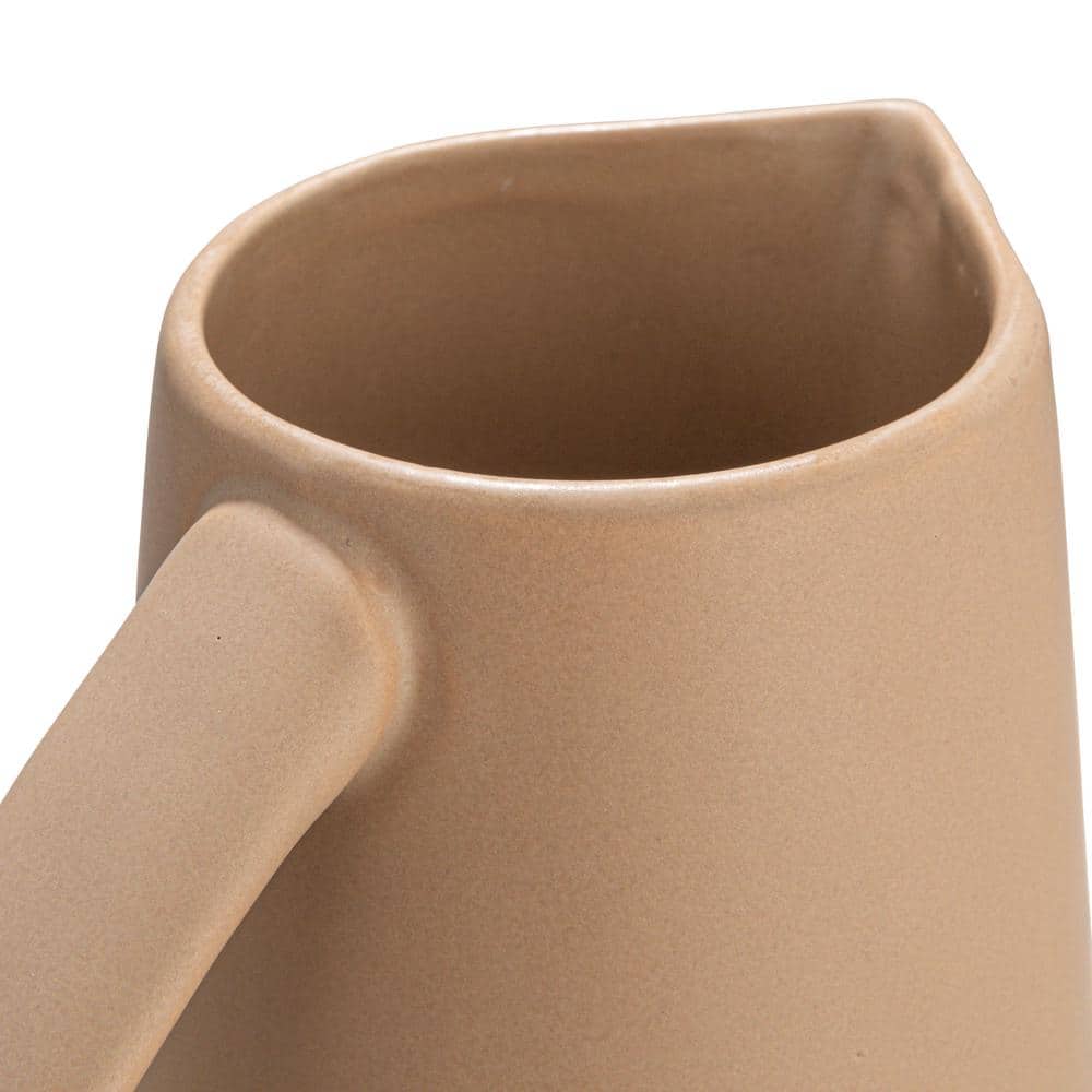 48 oz. Matte Putty Beige Stoneware Pitcher - Hercitys