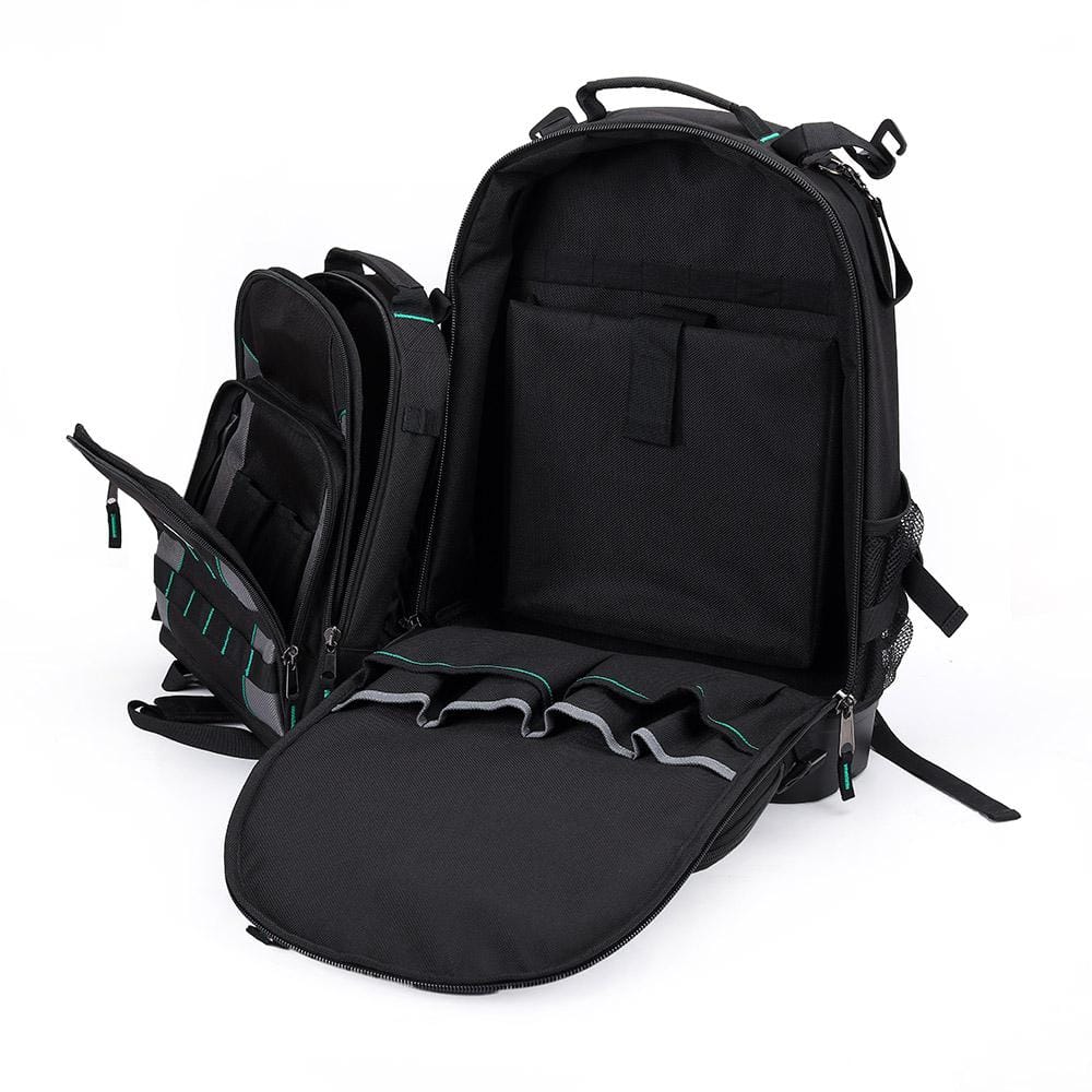 14.37 in. W 27 Total Pockets Black Fabric Electrical and HVAC Technician’s Backpack with Pockets (1 Each) - Hercitys