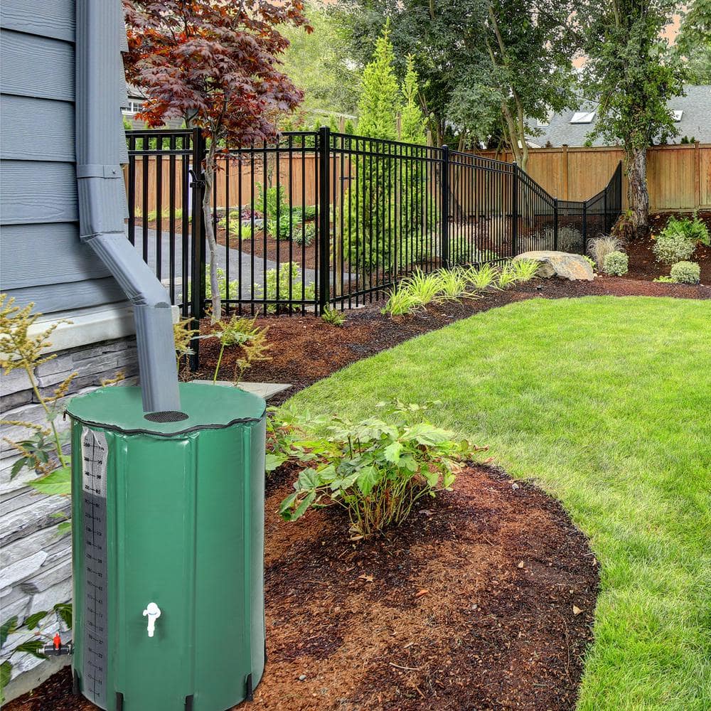 100 Gal. Rain Barrel Water Collection With Scale in Green - Hercitys