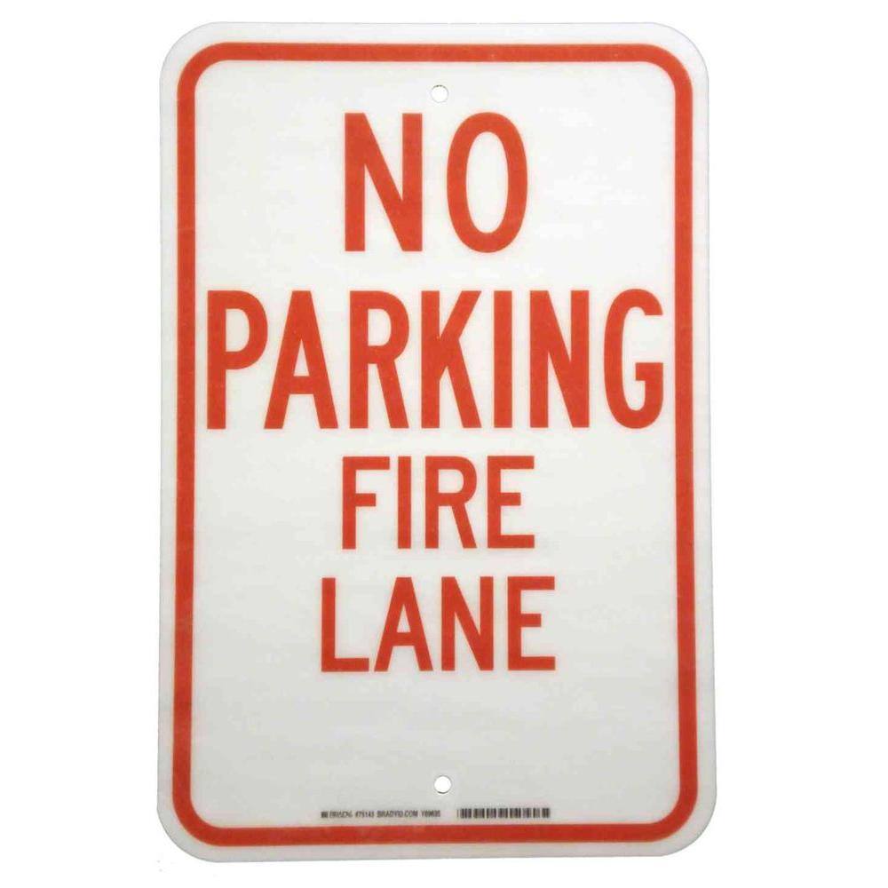 18 in. x 12 in. Fiberglass No Parking Fire Lane Sign - Hercitys