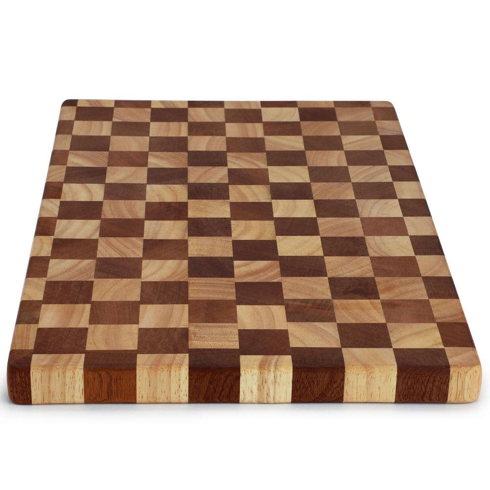 16×10 Checkerboard Acacia Wood and Rubber Wood Cutting Board Butcher Block - Hercitys
