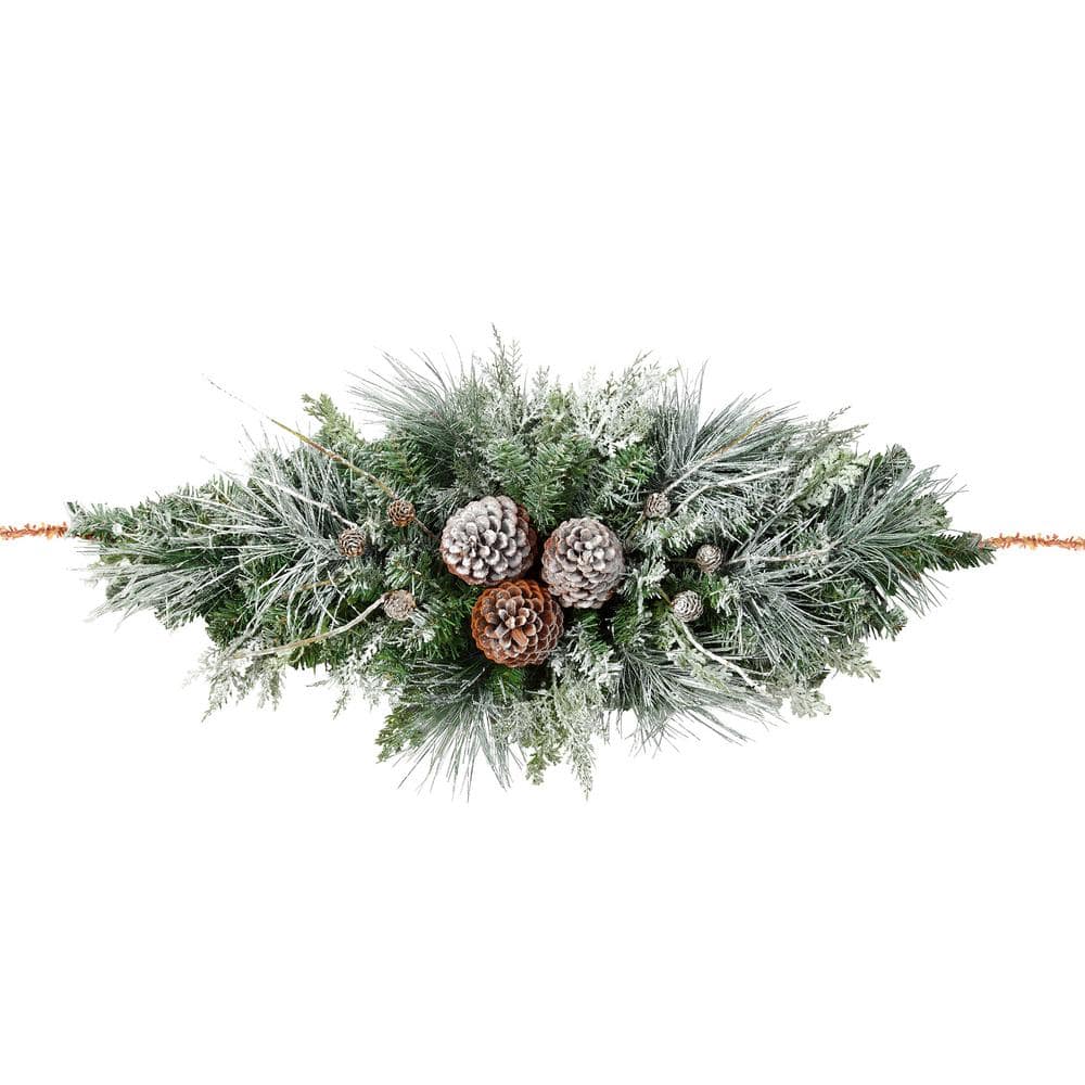 36 in. Pre-lit Snowfall Creek Mailbox Artificial Christmas Swag - Hercitys