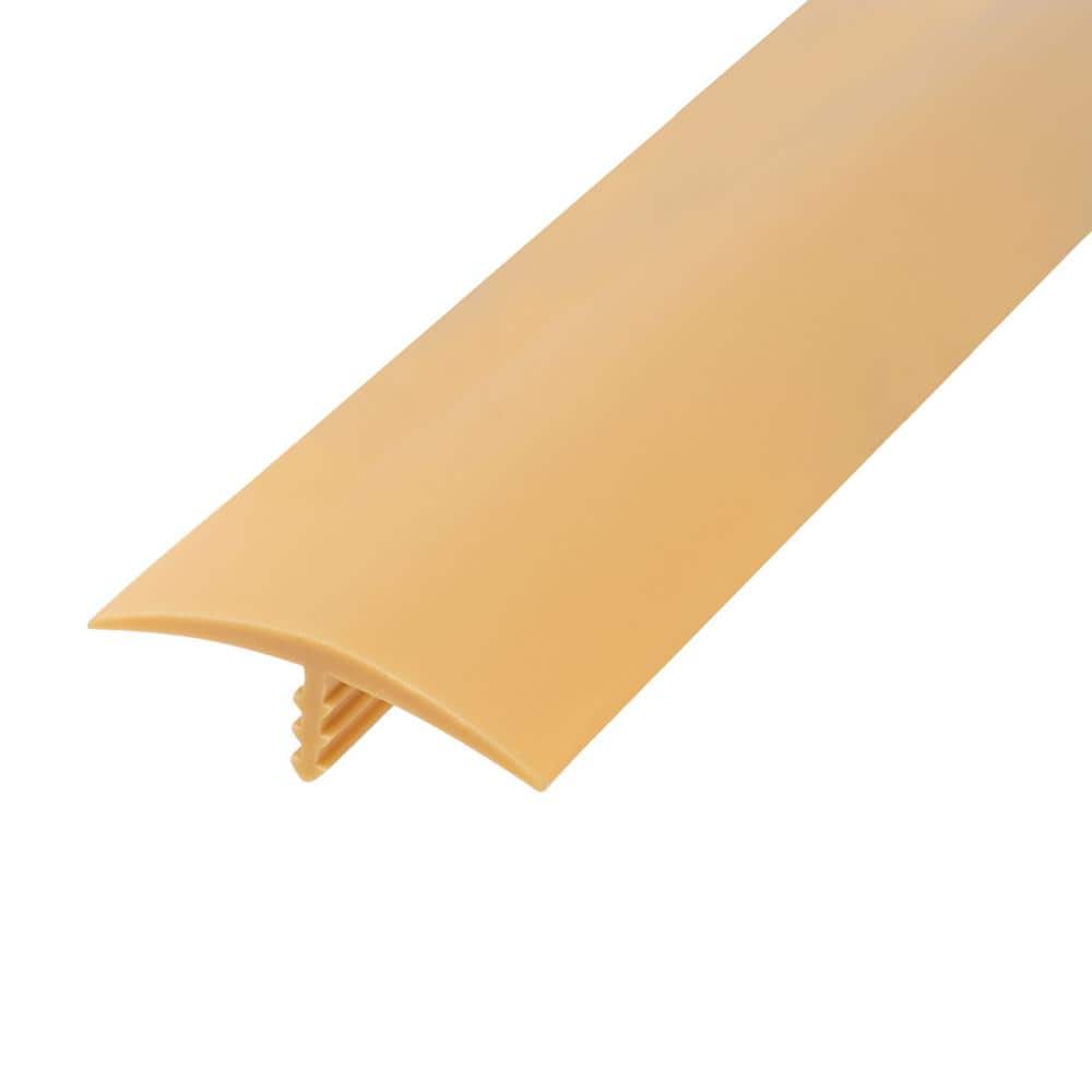 1-1/4 in. Light Tan Flexible Polyethylene Center Barb Hobbyist Pack Bumper Tee Moulding Edging 12 ft. long Coil - Hercitys
