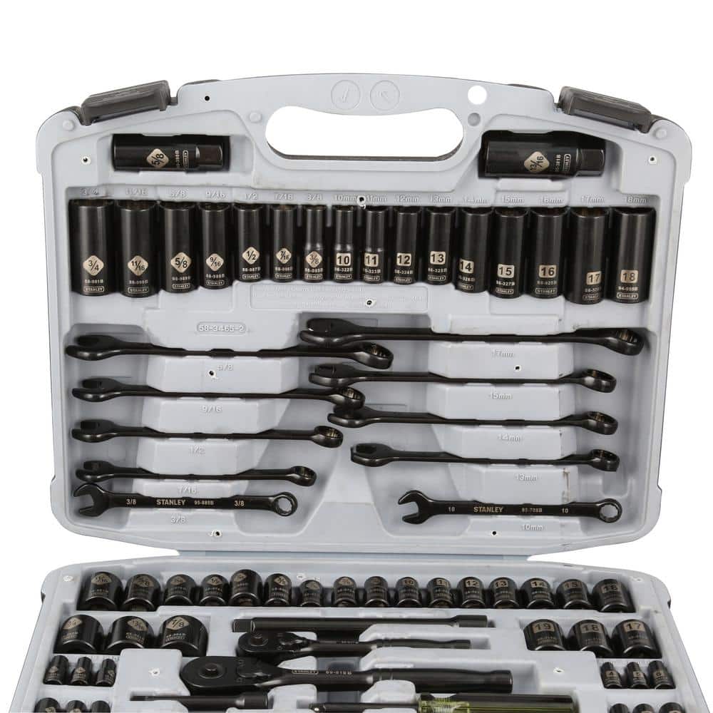 22 in. Cantilever Mobile Tool Box and 1/4 in. and 3/8 in. Drive Black Chrome SAE and Metric Mechanics Tool Set (99 Pc) - Hercitys