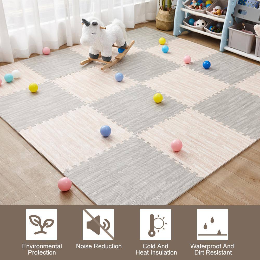 24 in. x 24 in. x 0.47 in. Multi-Colored EVA Interlocking Foam Floor Mat 32 sq ft. (8-Tiles Per Case) - Hercitys