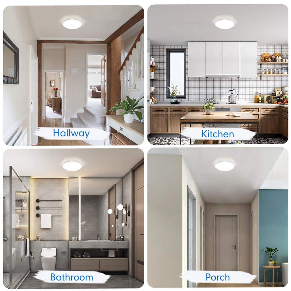 10 in. Dimmable Mushroom White LED Flush Mount Light Fixture 4000K - Hercitys