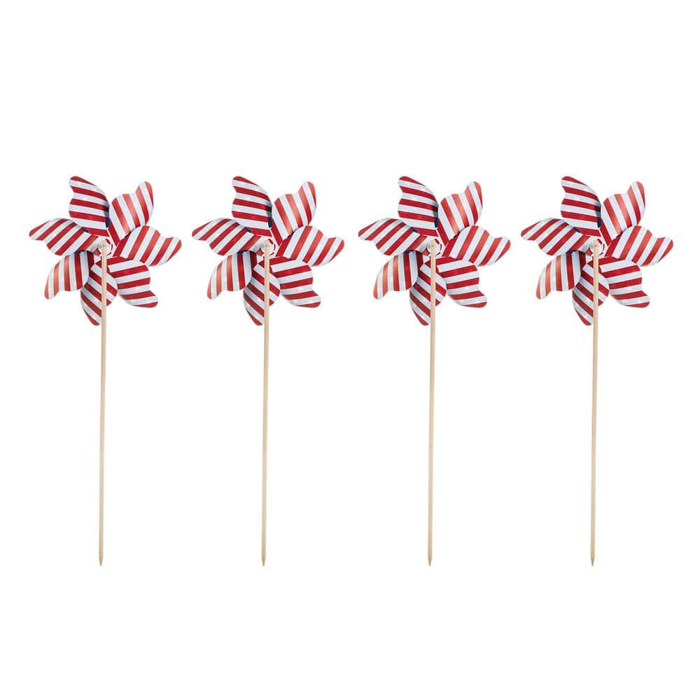 43.25 in. H Set of 4 Patriotic/Americana Plastic Windmills(KD) - Hercitys