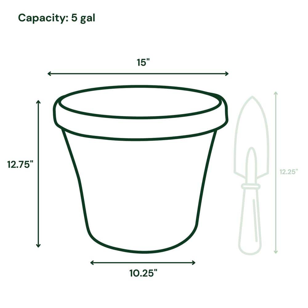 14 x 12.75 Terra Cotta Terra Plastic Planter - Hercitys