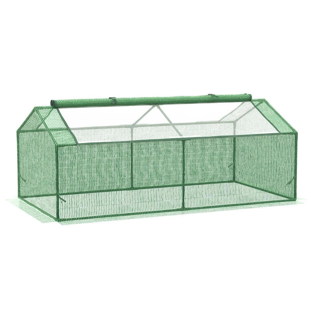 35.5 in. W x 70.75 in. D x 27.5 in. H Mini Greenhouse Portable Hot House for Plants with Large Zipper Windows - Hercitys