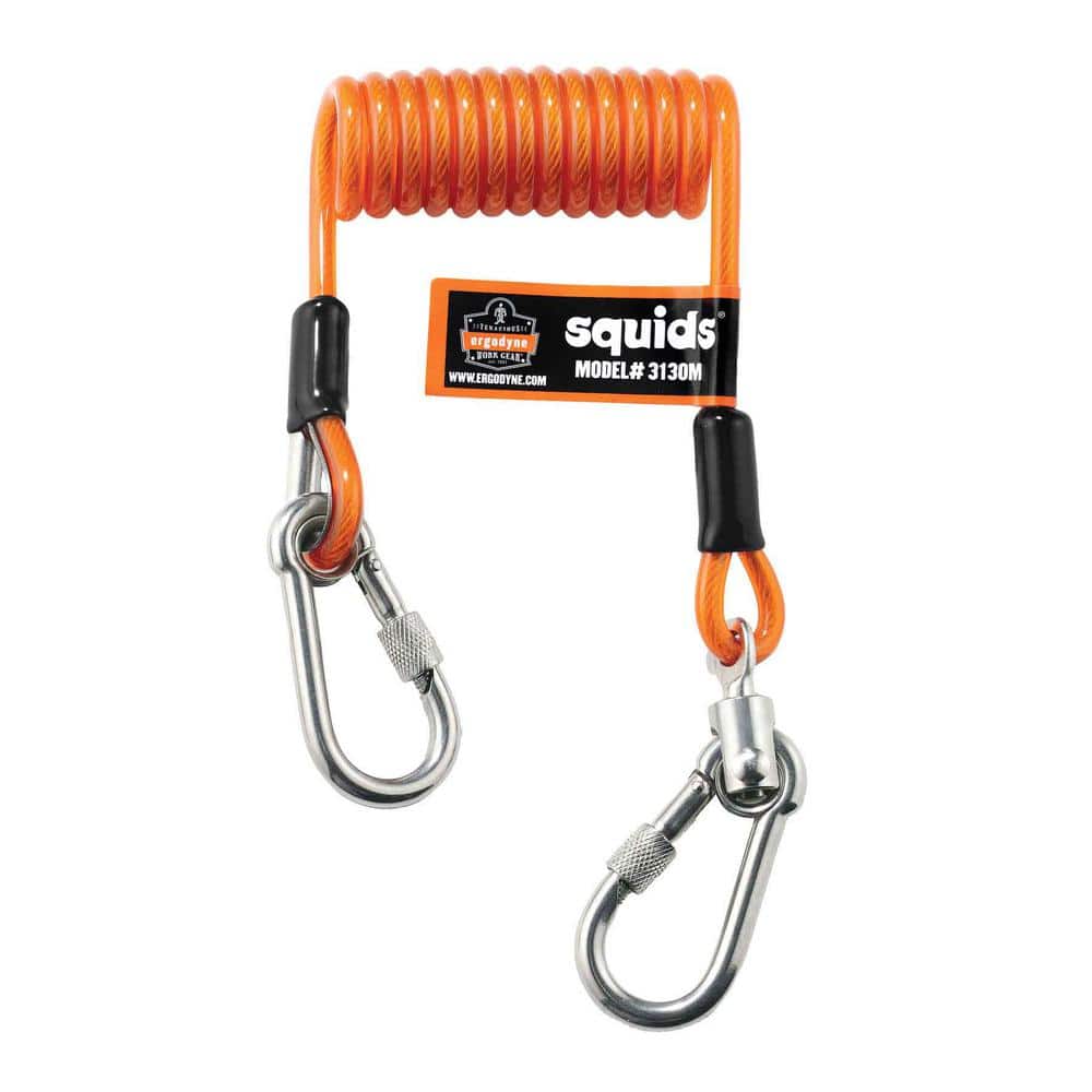 5 lbs. Orange Standard Coiled Cable Lanyard Tool Lanyard - Hercitys
