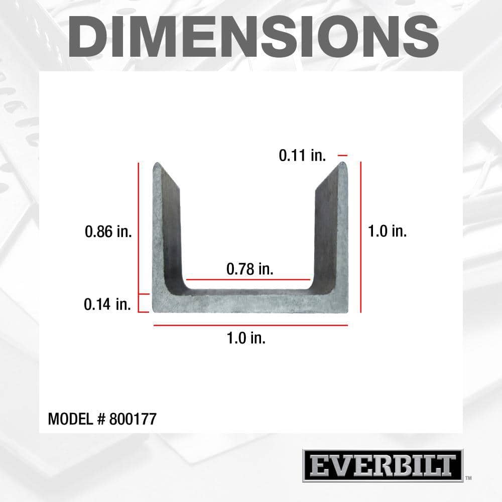 3/4 in. Wide (Inside) x 4 ft. Aluminum Trim Channel – Heavy Duty - Hercitys