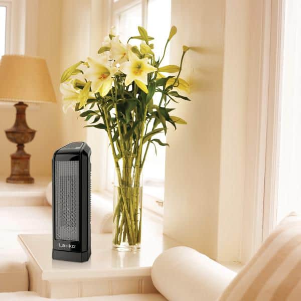1500-Watt 16 in. Electronic Ceramic Tower Space Heater in Black with Touch Control and Adjustable Thermostat - Hercitys